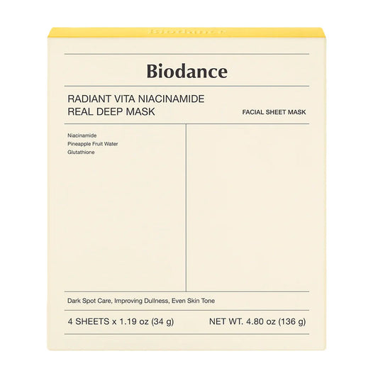 Biodance Niacinamide Mask packaging with 2% niacinamide and glutathione