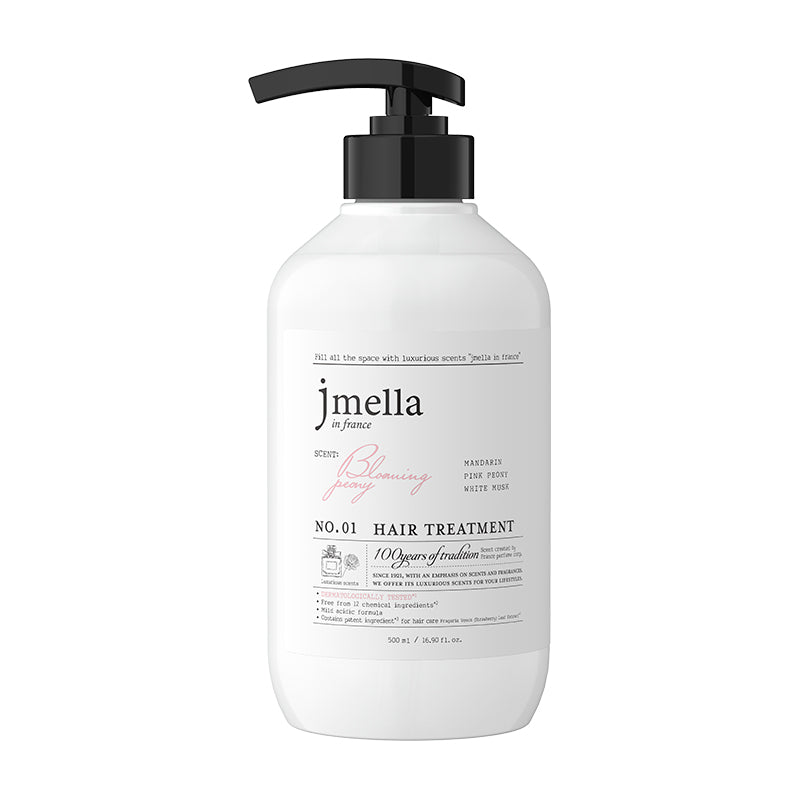 Jmella In France Blooming Peony Hair Treatment 500ml bottle with peony fragrance