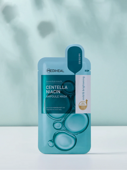 Mediheal Centella Niacin Ampoule Mask 10 sheets with Centella Bright Active 5X Complex