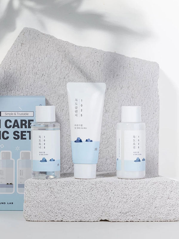 Round Lab 1025 Dokdo On the Go Kit 3-piece travel set with cleanser, toner and lotion
