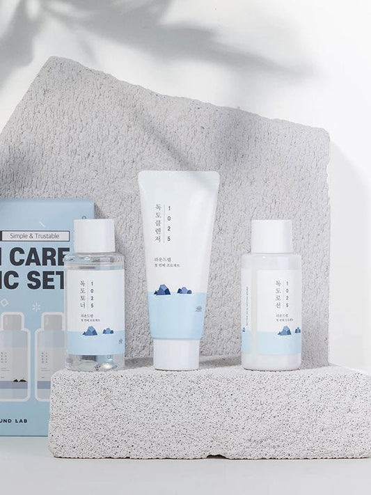 Round Lab 1025 Dokdo On the Go Kit 3-piece travel set with cleanser, toner and lotion