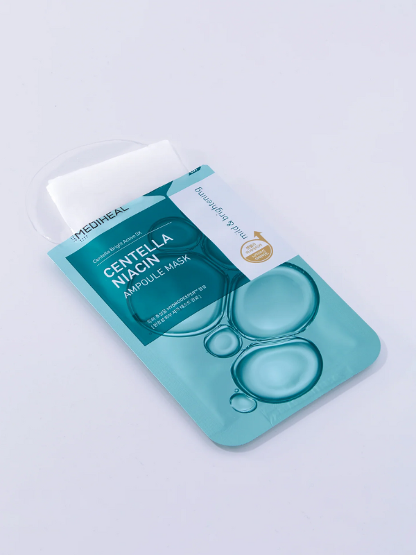 Mediheal Centella Niacin Ampoule Mask 100% bamboo cellulose sheet for brightening