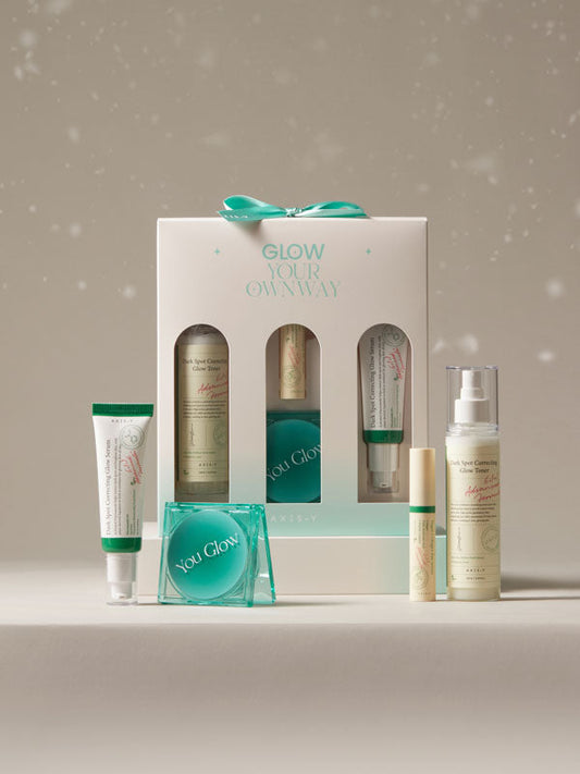 Axis-y Glow Your Own Way Box 4-piece gift set with toner, serum and eye serum