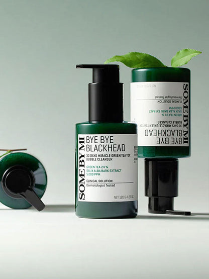 SOME BY MI Bye Bye Blackhead 30 Days Miracle Green Tea Tox Bubble Cleanser with 240,000 ppm green tea