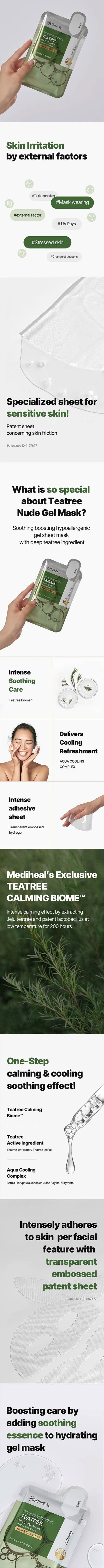 Mediheal Teatree Hydrogel Mask with tea tree calming biome