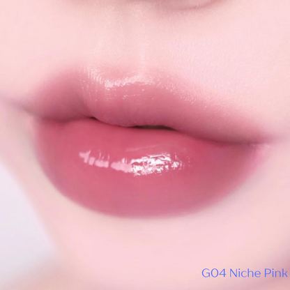 fwee Pink Obsession Lip Tint on lips showing natural pink shade