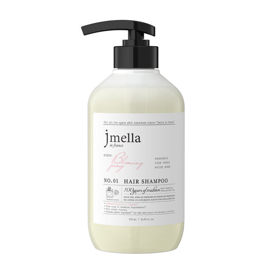 Jmella In France Blooming Peony Hair Shampoo 500ml bottle with peony fragrance

