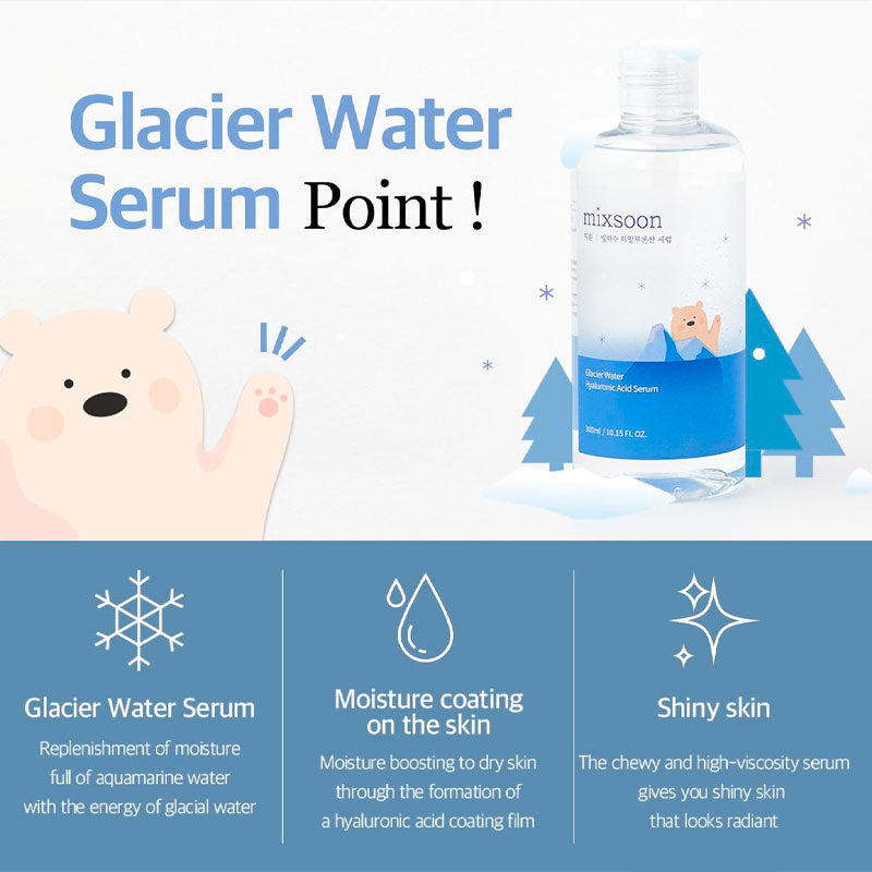 mixsoon Glacier Water Hyaluronic Acid Serum lightweight formula for radiant skin