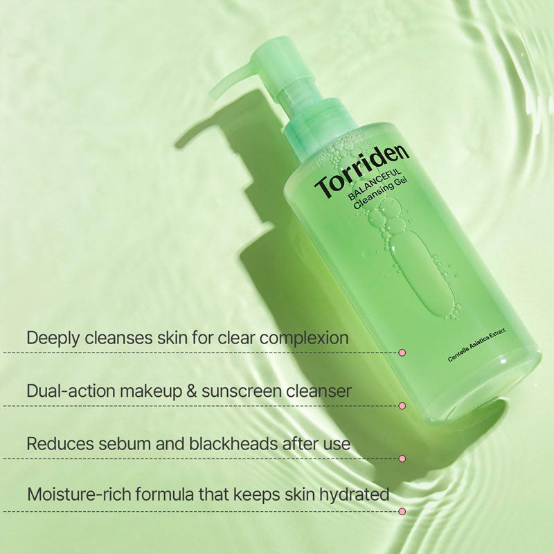 Torriden Balanceful Cica Cleansing Gel Korean gentle cleanser for oily skin