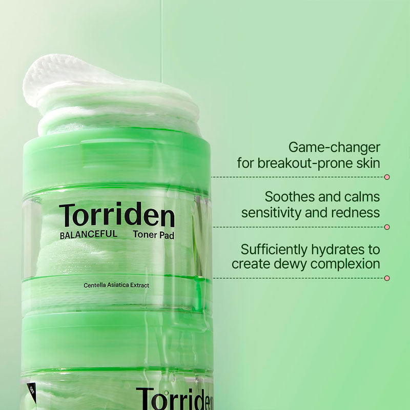 Torriden Cica Toner Pad gentle exfoliating acids LHA and PHA formula