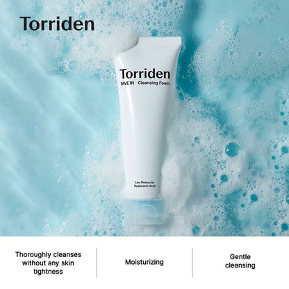 Torriden Dive-In Hyaluronic Acid Cleansing Foam pH-balanced gentle formula